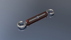 SS Turn Buckle - hook and hook 3D