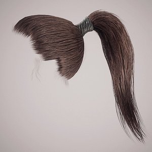 Hairstyle Ponytail Low Poly 2