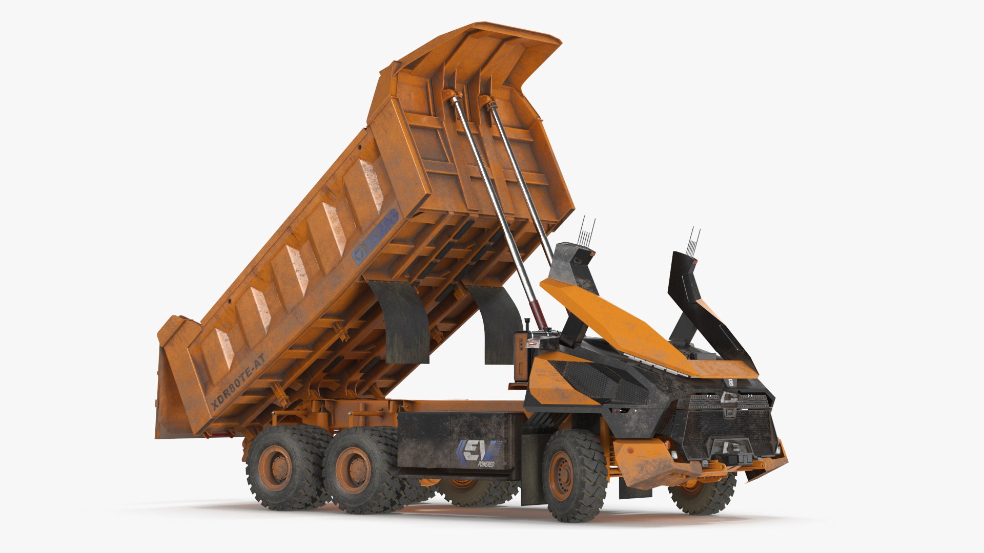 Electric Autonomous Dump Truck XCMG Dirty Rigged 3D model preview