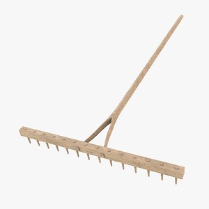wooden rake 3D model