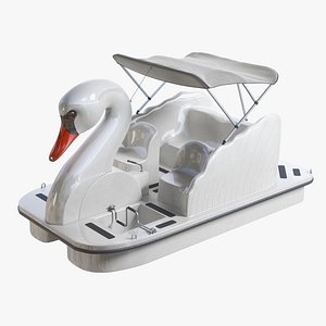 Swan Paddle Wheeller pedal boat 3D