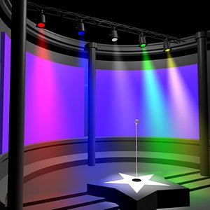 stage light microphone stand 3d model