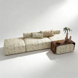 Modern Fabric Modular Sofa Mid Century Style 3D model
