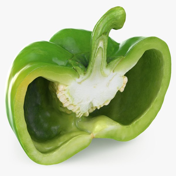 Green Bell Pepper Half 3D model