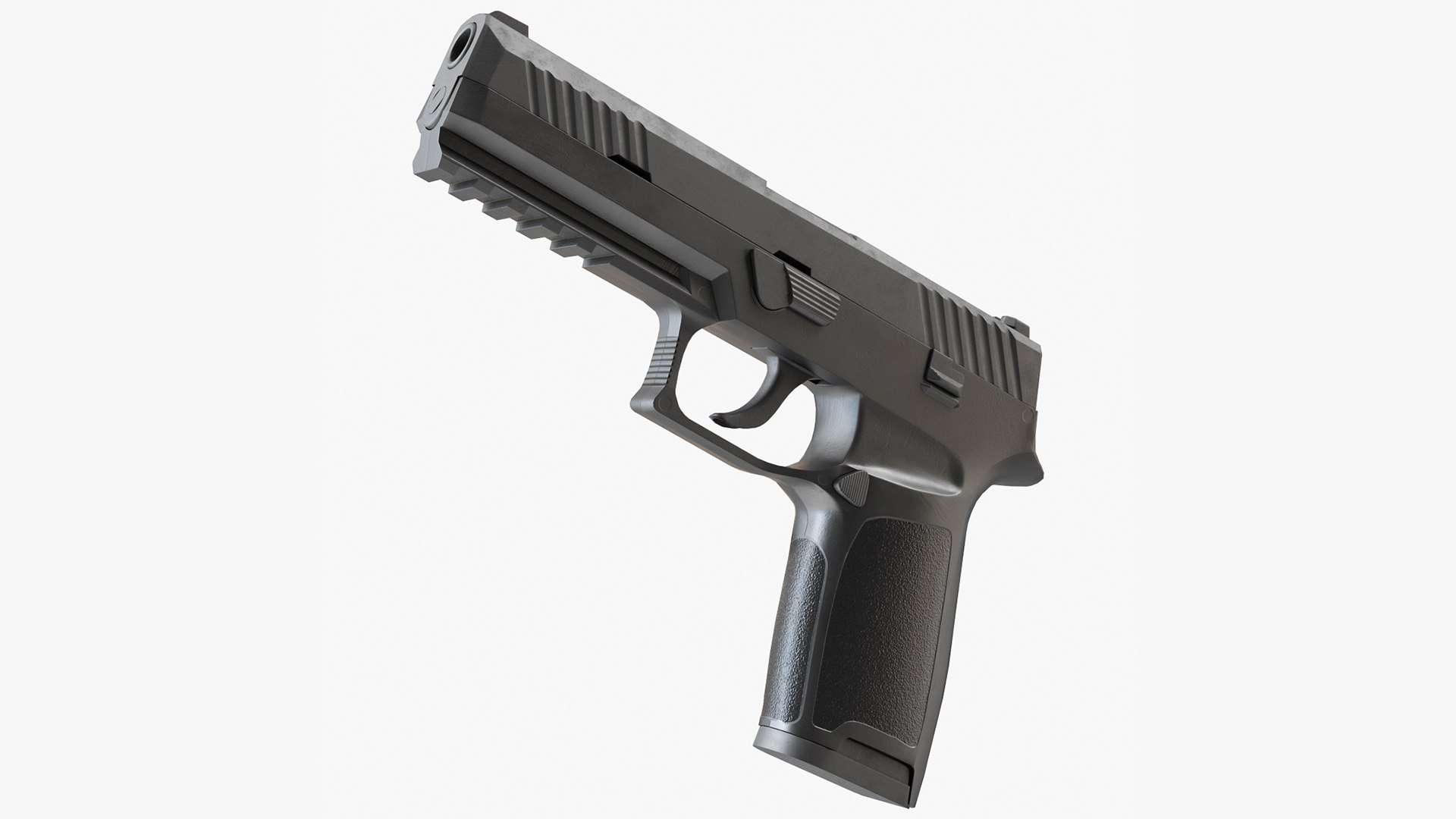 Modern Tactical Pistol Game Weapon 3D model preview
