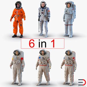 Rigged Astronauts Collection 2 3D Models