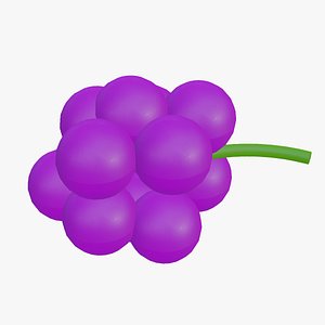 3D Cartoon Grapes