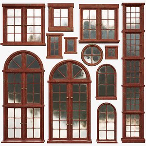 Old Lattice Windows Red - PBR
