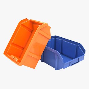 3D plastic storage bin