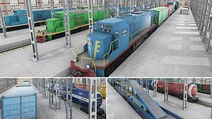 Railway Station Scene - Trains Pack