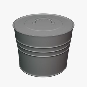 Basic Galvanized Metal Bucket - Geometry Only No Textures No Materials 3D model