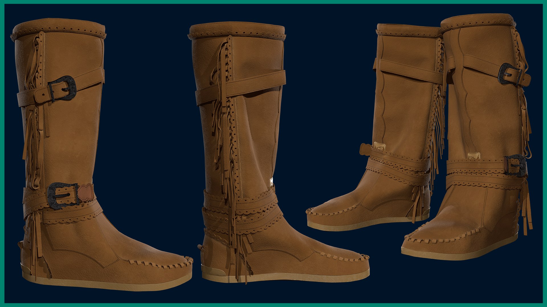 3D Female Indian Boot With Texture - TurboSquid 2362698