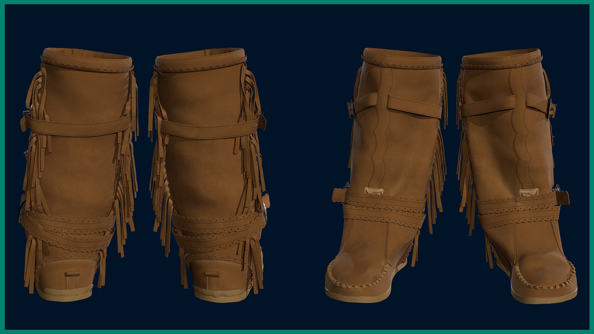 3D Female Indian Boot With Texture - TurboSquid 2362698