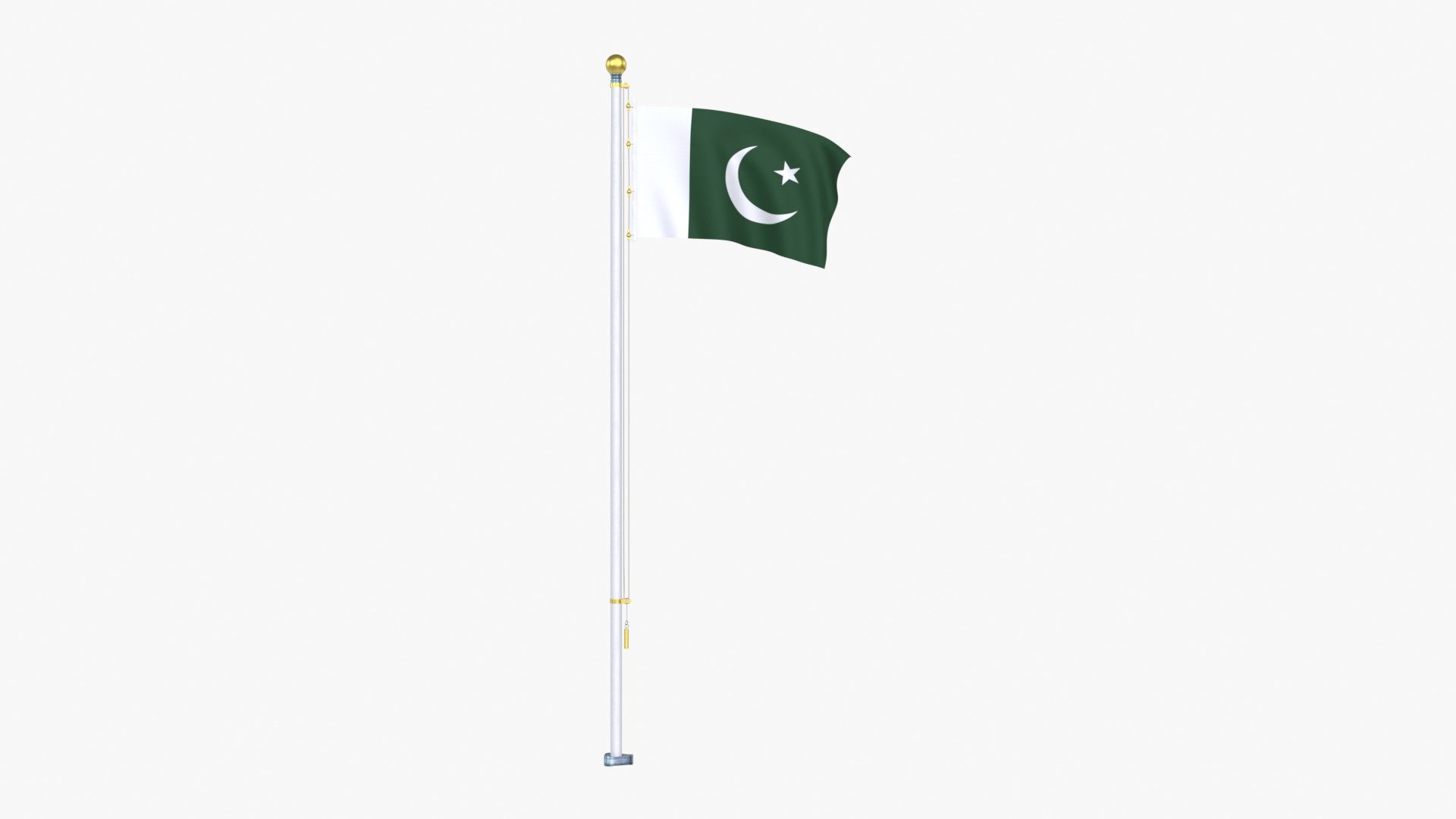 3D Pakistan Flag Stand Pole Animated - TurboSquid 2503780