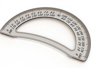180 Degree Protractor 15cm 3D model