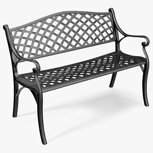 All-Weather Cast Metal Bench Black