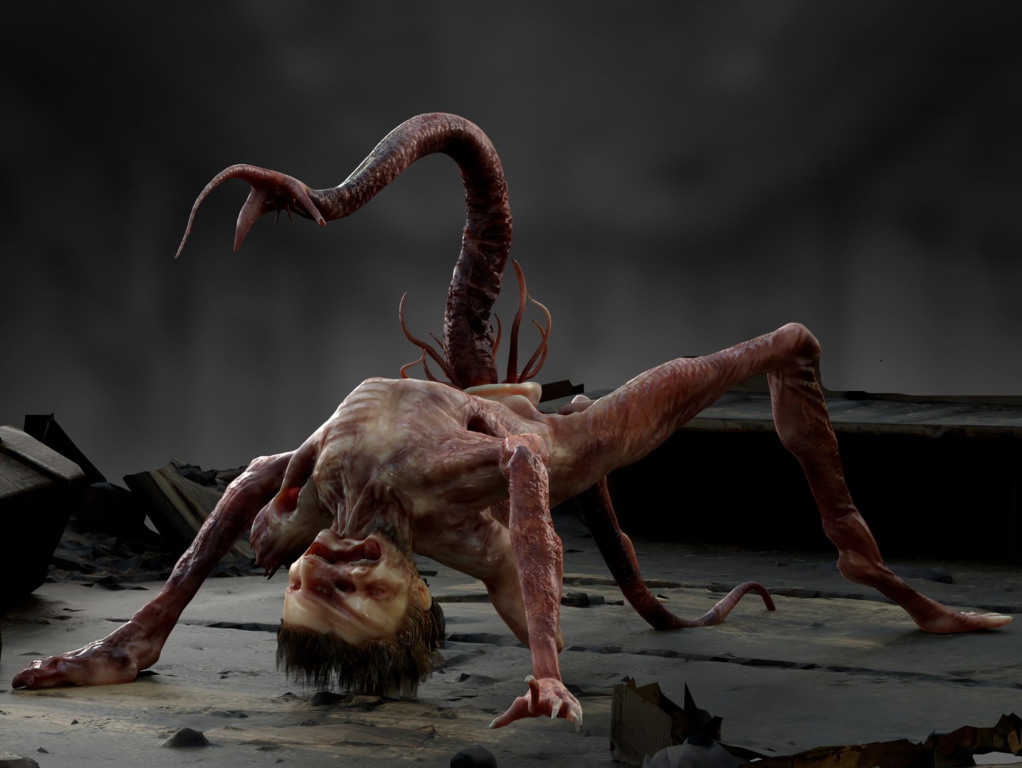 Split Face creature model https://p.turbosquid.com/ts-thumb/C3/1Shk0s/F0/4/jpg/1782845659/1920x1080/fit_q87/f4a9b51503943d65cce9de2ed4a37da67b875d5d/4.jpg