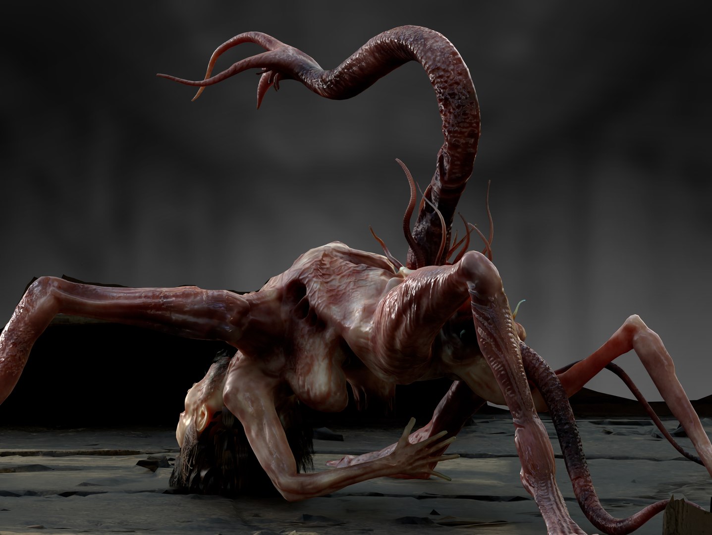 Split Face creature model https://p.turbosquid.com/ts-thumb/C3/1Shk0s/Rr/7353/jpg/1782845654/1920x1080/fit_q87/6ee472ac1916400d03268f6311b746218029531b/7353.jpg