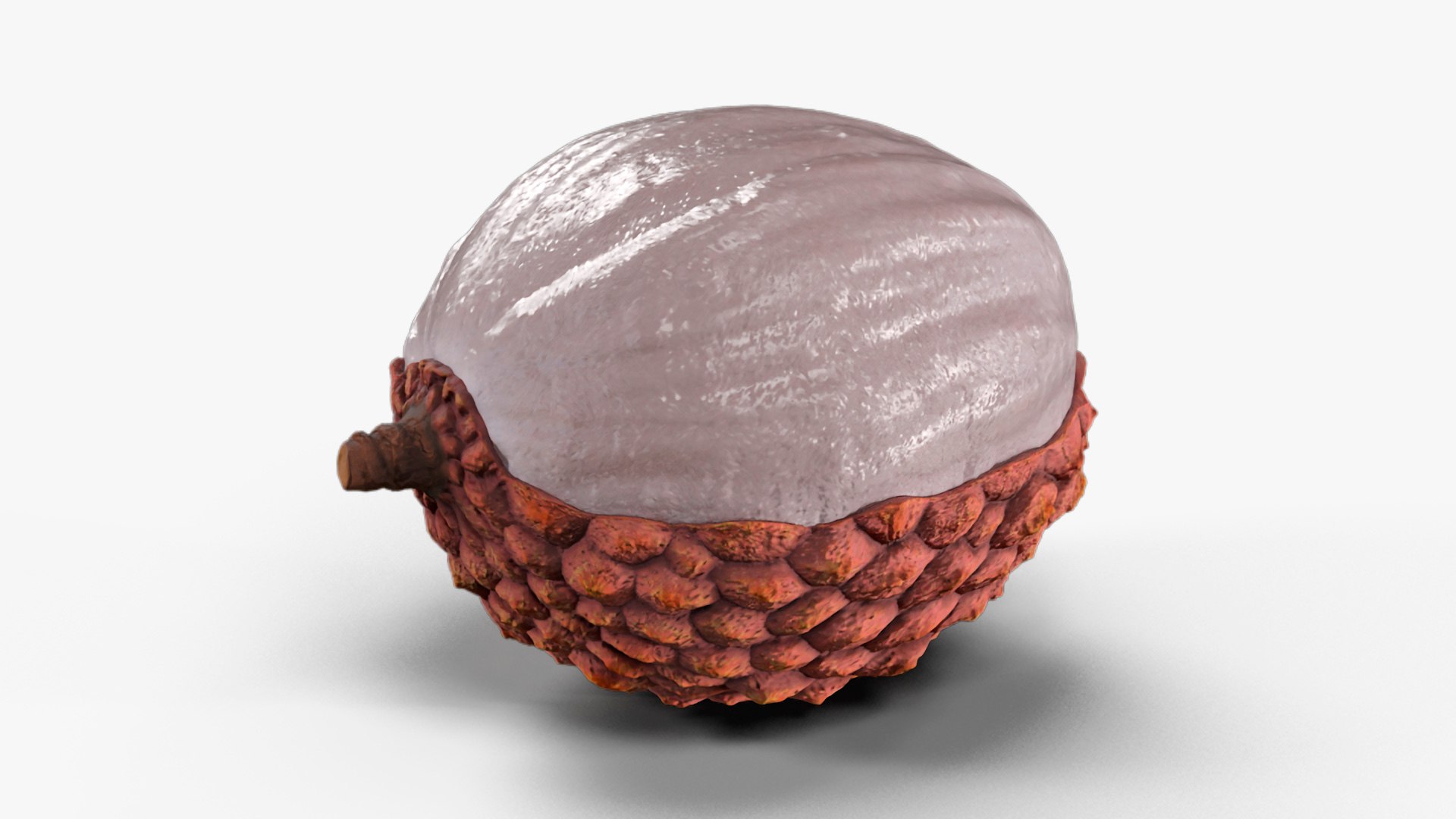 Half Peeled Lychee Pink 3D model preview