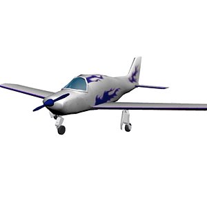 plane beechcraft b 24 3d model