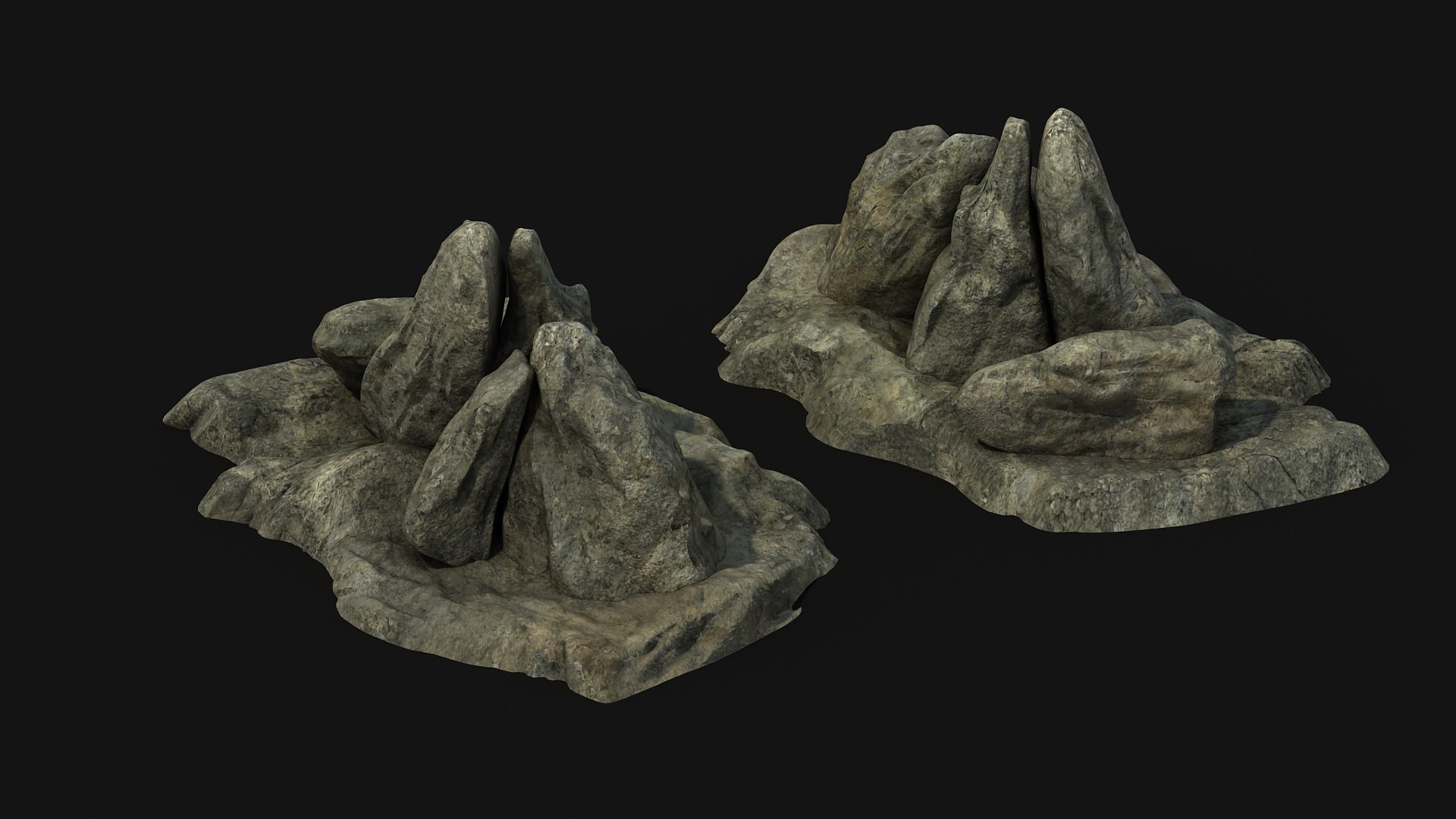 Realistic Concrete Stream Cliff Stone 3D Model - TurboSquid 2006114