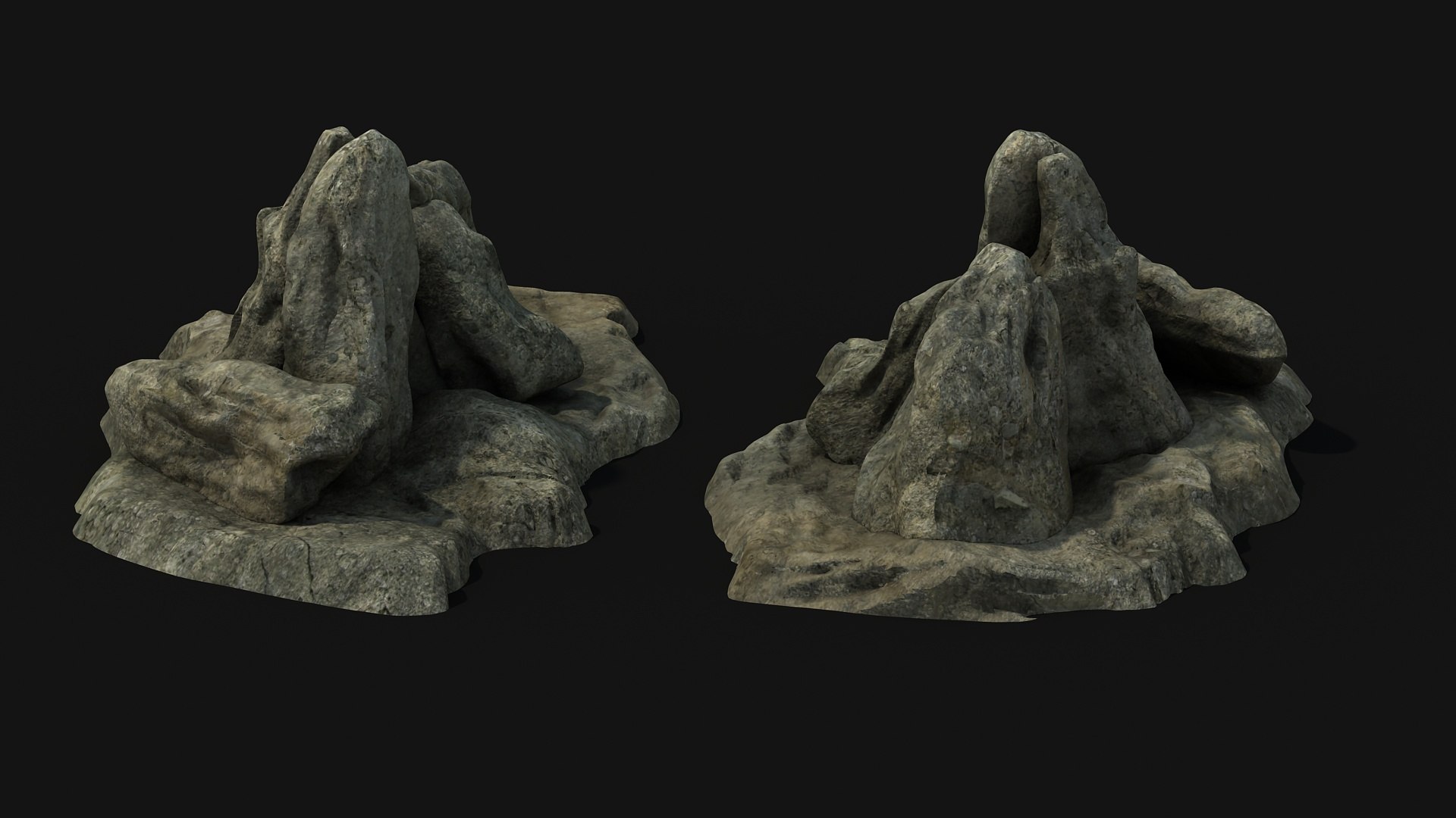 Realistic Concrete Stream Cliff Stone 3D Model - TurboSquid 2006114
