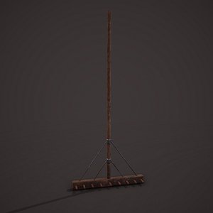 medieval rake 3D model