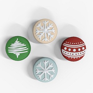 Christmas Macarons Sweets Low-poly 3D model