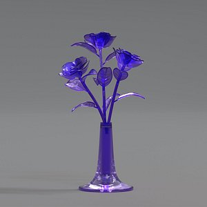3D Glass Flower Showpiece Purple model