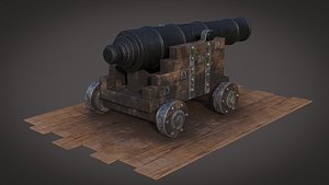 Gunpowder artillery Middle Age 3D model