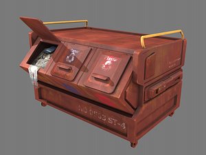 3D model pbr brown dumpster
