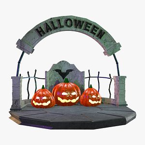 3D model Halloween scene