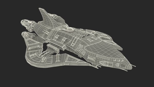 modelo 3d Nave espacial futurista de combate blanco - TurboSquid 2222410