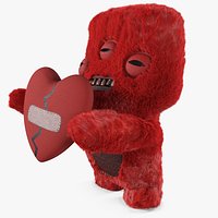 Fuggler Alien Love Fugg Plush Red Fur Rigged for Maya