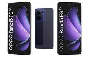 OPPO Reno13 F 5G Luminous Blue Low Poly 3D model