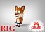 Fox - Rig, low poly