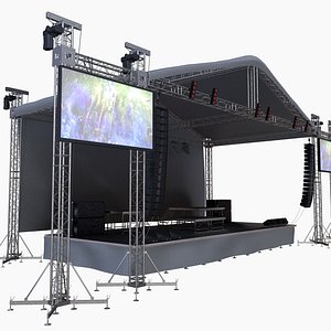 size concerte stage scene 3D model