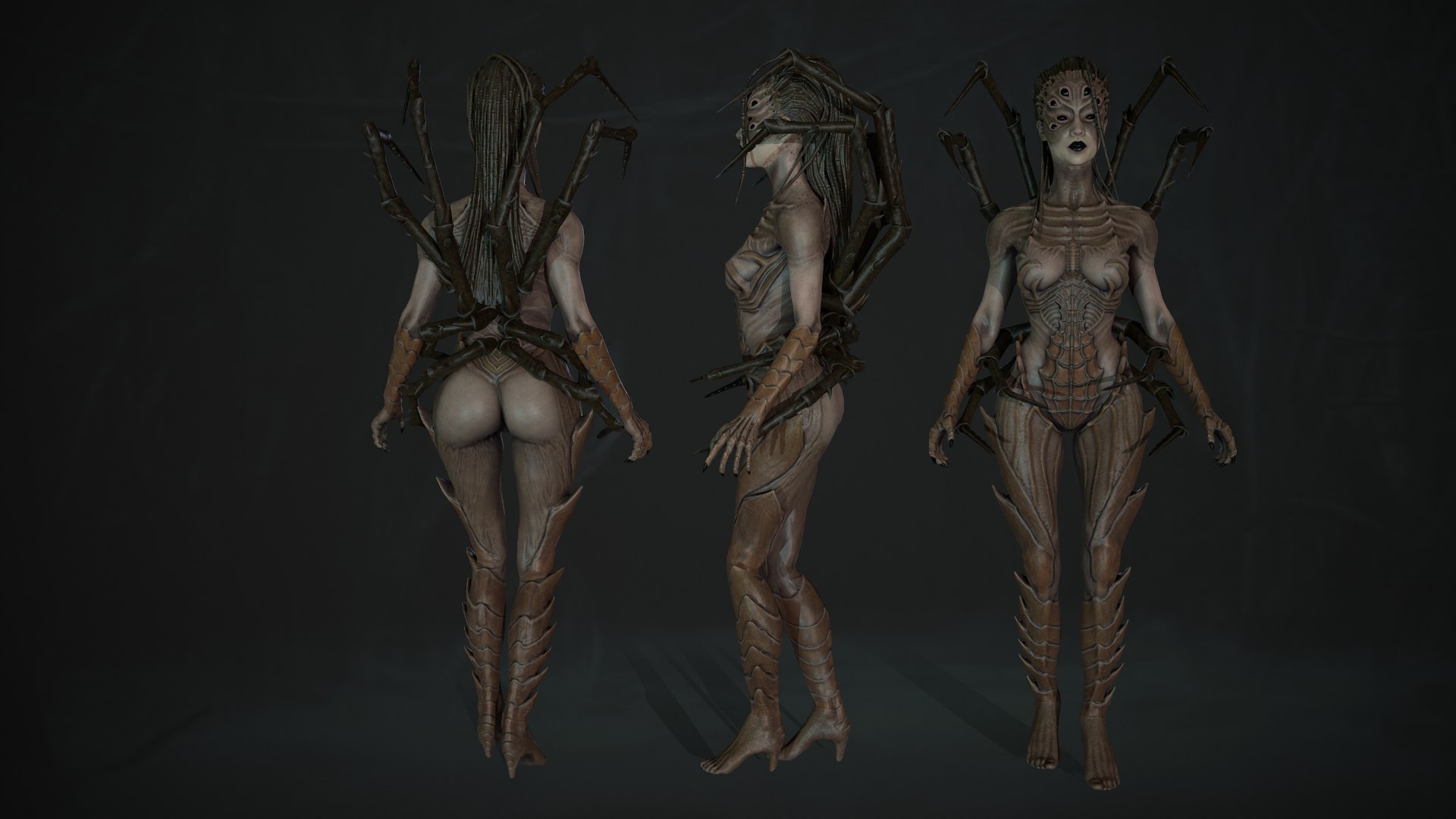 spider woman monster character 3D model https://p.turbosquid.com/ts-thumb/C3/XJcunL/LW/1_003/png/1615979983/1920x1080/fit_q87/fe484c1bc36a2f17657b6ce607d0b0ea4c325c8a/1_003.jpg