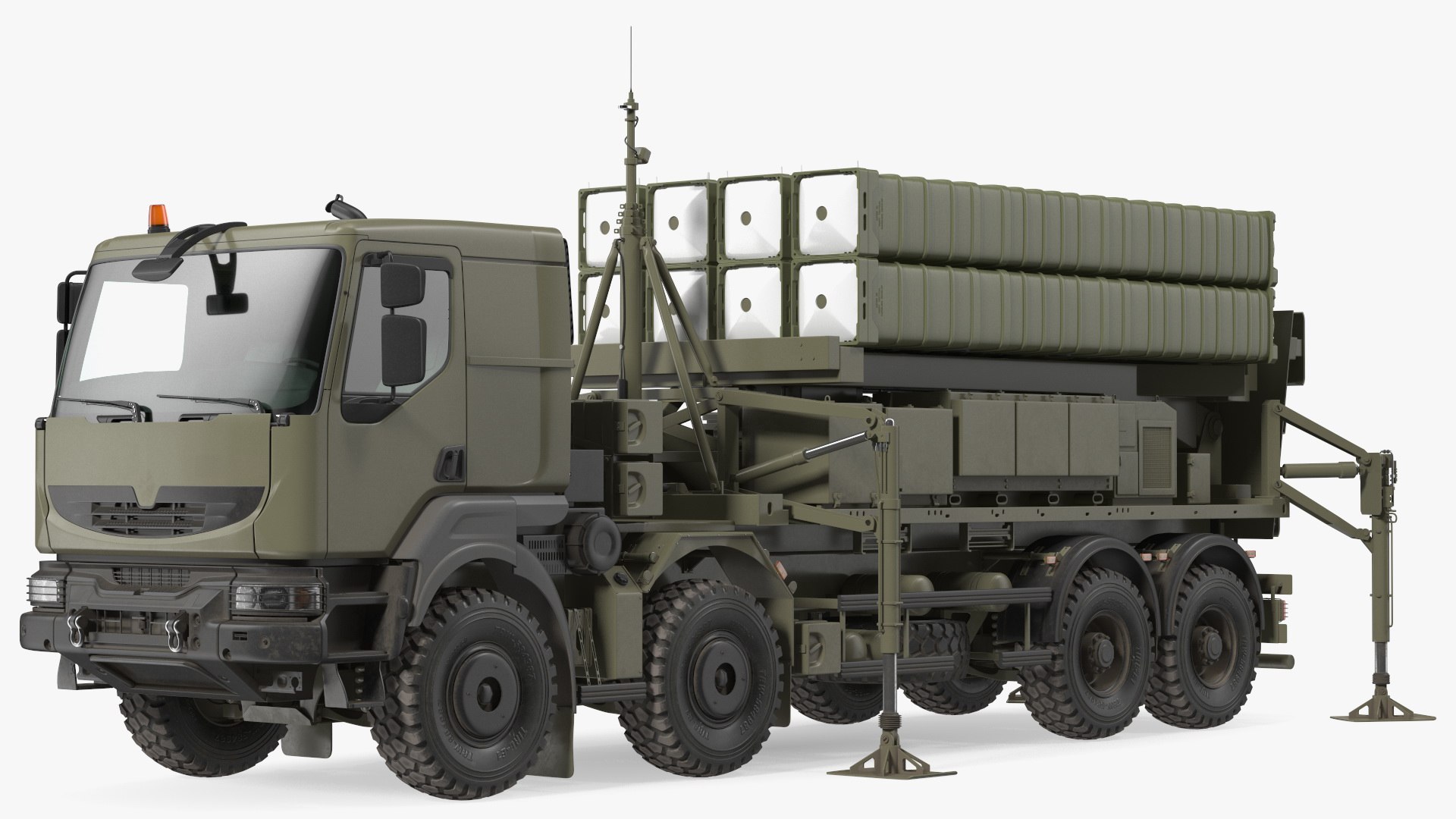 Mobile Medium Range Air Defense Missile System 3D model preview