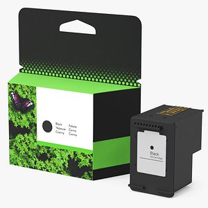 Box with Ink Cartridge Black 3D model
