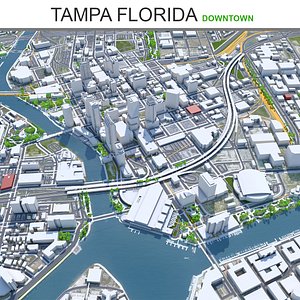 3D Tampa Downtown Florida USA model