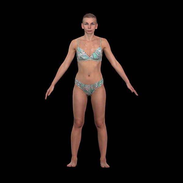 Cleaned A Pose Scan Arina Shy Underwear 3D model