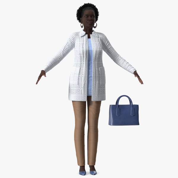 3D Afro American Woman Everyday Style Rigged