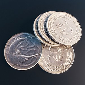 Singapore  cents coin 3D