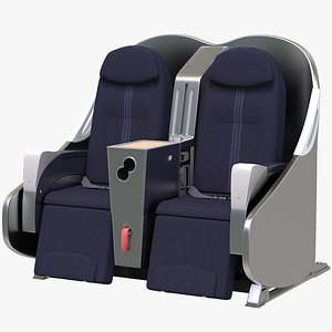 3D Business Class Double Seat Airplane