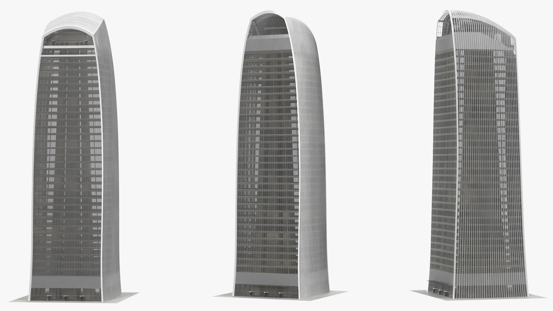 Commercial Skyscraper 3D model preview