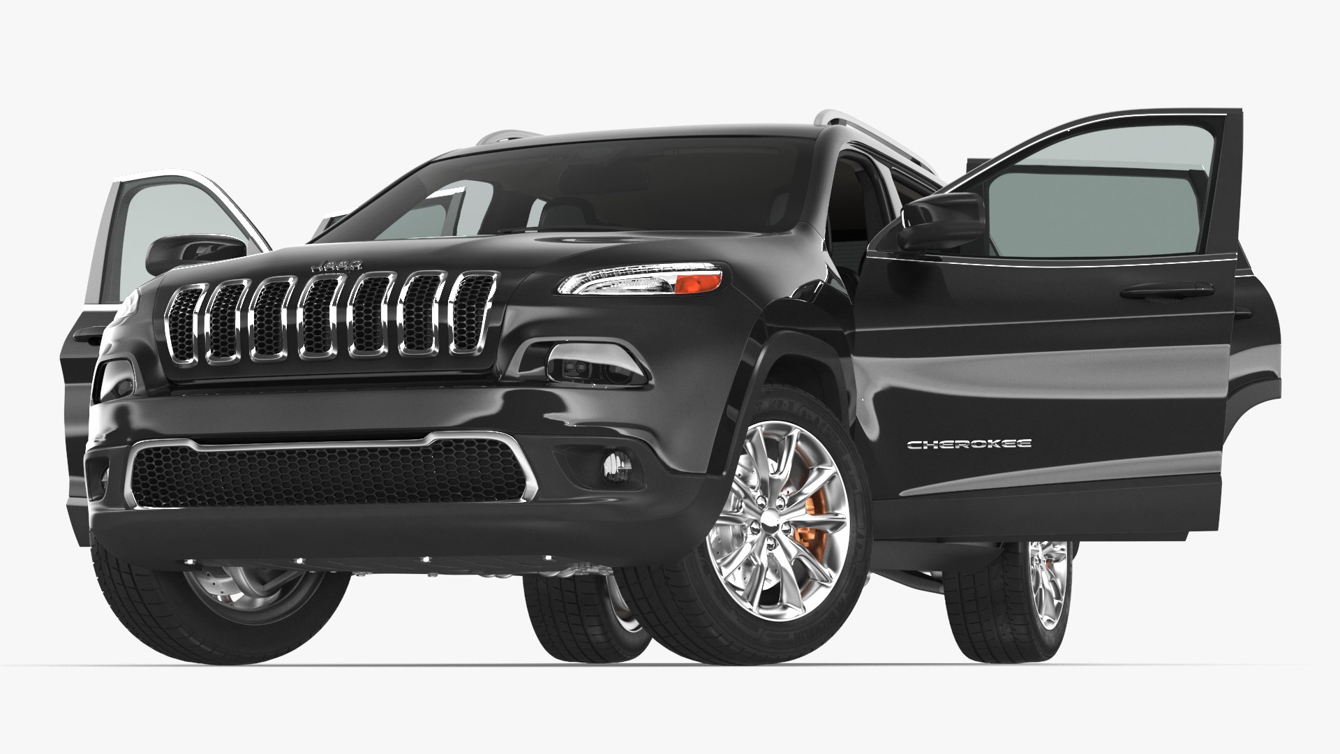 Jeep Cherokee SUV Rigged for Maya 3D model preview
