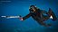 Diver with Underwater Speargun Rigged