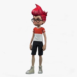 Cartoon Boy Rigged 3D Model