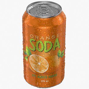 3D Standard Soda Can With Droplets 375ml model